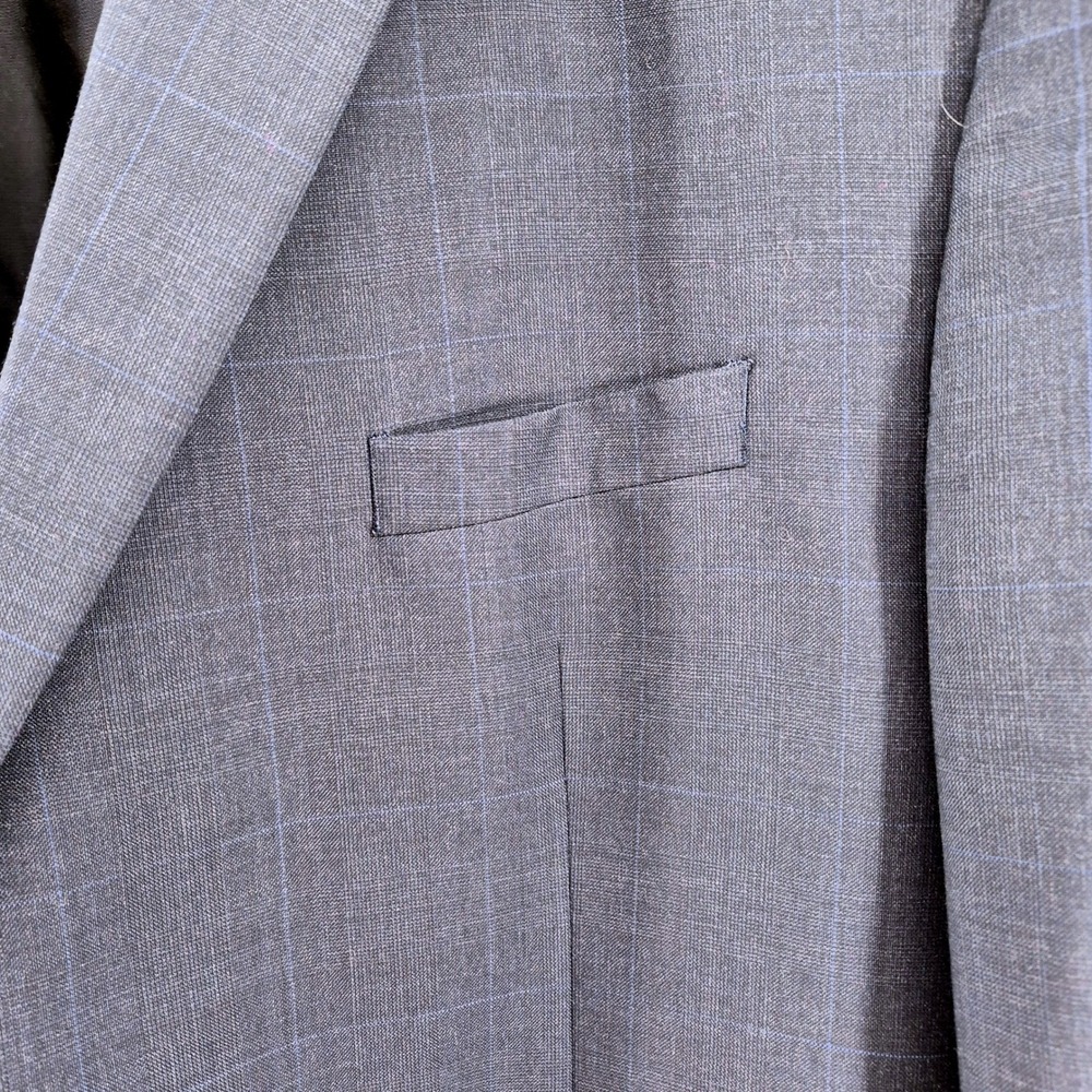 Lauren Ralph Lauren 50L Wool Blazer Navy Windowpane Sport Coat 2 Button USA - Picture 6 of 16